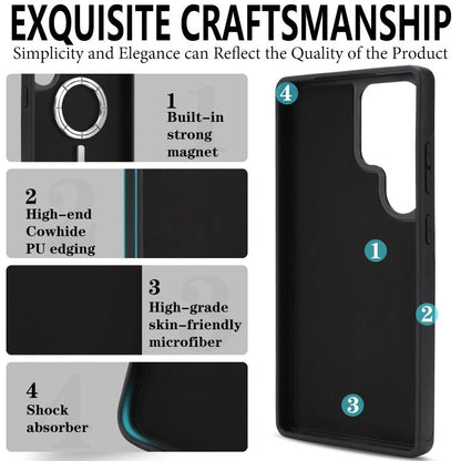 Kalebol Slim MagSafe Ring Magnetic Card Bag Side Sticker Leather Phone Case, For Samsung Galaxy S26 Ultra 5G, For Samsung Galaxy Z Fold7 5G, For Samsung Galaxy S25 Ultra 5G, For Samsung Galaxy Z Fold6, For Samsung Galaxy S24 Ultra 5G                   ...