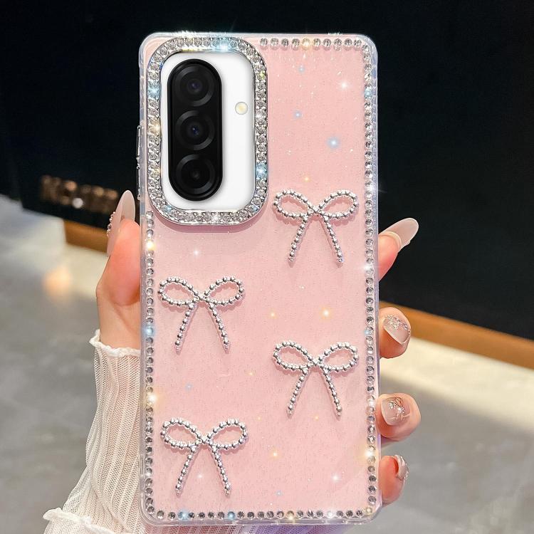 Diamond Glitter Bow-knot Four-Corner Shockproof Phone Case, For Samsung Galaxy S26+ 5G, For Samsung Galaxy S26 Ultra 5G, For Samsung Galaxy S26 5G, For Samsung Galaxy A07 5G, For Samsung Galaxy A17 5G, For Samsung Galaxy A56 5G, For Samsung Galaxy A26 ...