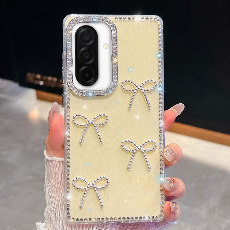 Diamond Glitter Bow-knot Four-Corner Shockproof Phone Case, For Samsung Galaxy S26+ 5G, For Samsung Galaxy S26 Ultra 5G, For Samsung Galaxy S26 5G, For Samsung Galaxy A07 5G, For Samsung Galaxy A17 5G, For Samsung Galaxy A56 5G, For Samsung Galaxy A26 ...