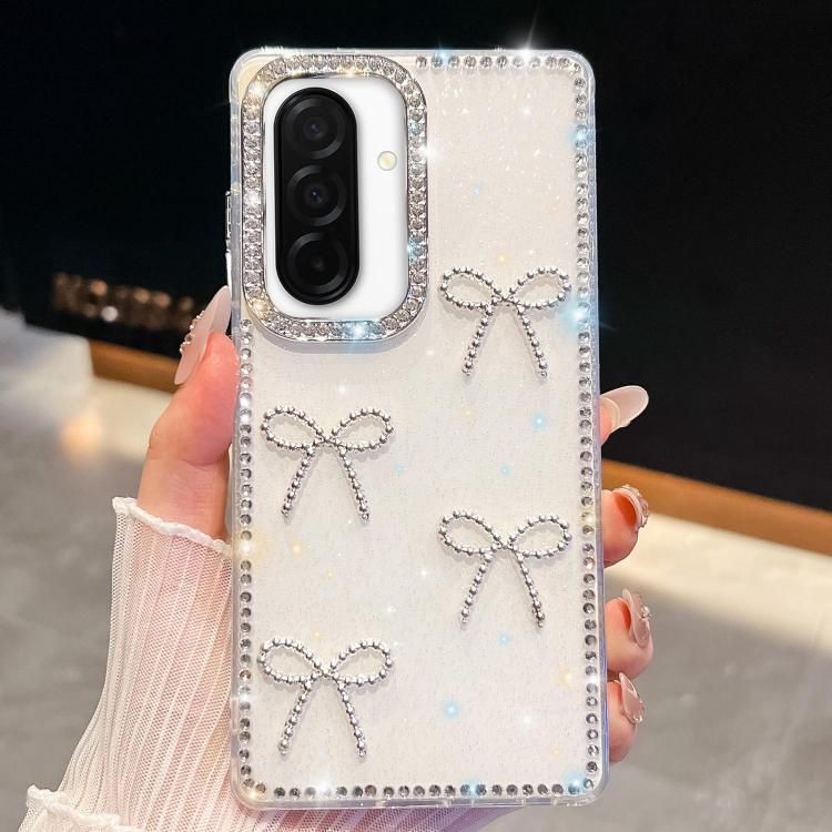 Diamond Glitter Bow-knot Four-Corner Shockproof Phone Case, For Samsung Galaxy S26+ 5G, For Samsung Galaxy S26 Ultra 5G, For Samsung Galaxy S26 5G, For Samsung Galaxy A07 5G, For Samsung Galaxy A17 5G, For Samsung Galaxy A56 5G, For Samsung Galaxy A26 ...