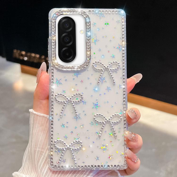 Diamond Glitter Bow-knot Four-Corner Shockproof Phone Case, For Samsung Galaxy S26+ 5G, For Samsung Galaxy S26 Ultra 5G, For Samsung Galaxy S26 5G, For Samsung Galaxy A07 5G, For Samsung Galaxy A17 5G, For Samsung Galaxy A56 5G, For Samsung Galaxy A26 ...