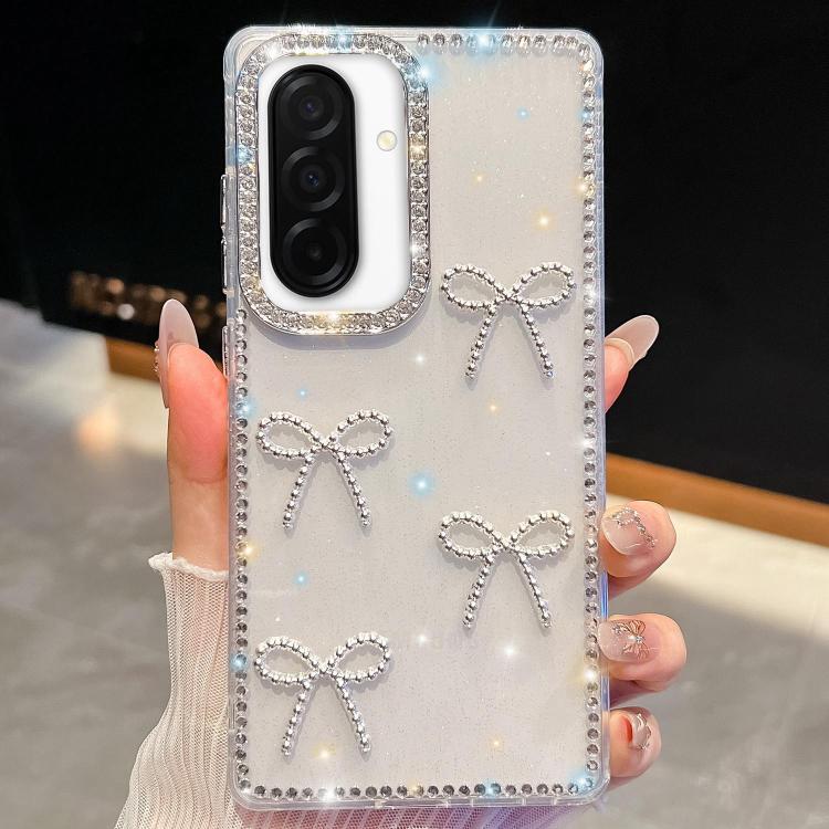 Diamond Glitter Bow-knot Four-Corner Shockproof Phone Case, For Samsung Galaxy S26+ 5G, For Samsung Galaxy S26 Ultra 5G, For Samsung Galaxy S26 5G, For Samsung Galaxy A07 5G, For Samsung Galaxy A17 5G, For Samsung Galaxy A56 5G, For Samsung Galaxy A26 ...