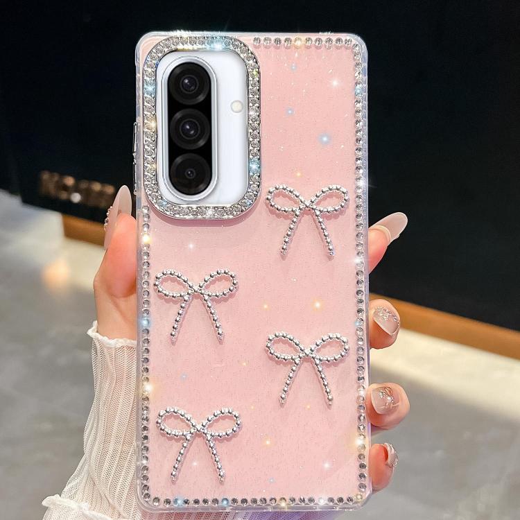 Diamond Glitter Bow-knot Four-Corner Shockproof Phone Case, For Samsung Galaxy S26+ 5G, For Samsung Galaxy S26 Ultra 5G, For Samsung Galaxy S26 5G, For Samsung Galaxy A07 5G, For Samsung Galaxy A17 5G, For Samsung Galaxy A56 5G, For Samsung Galaxy A26 ...