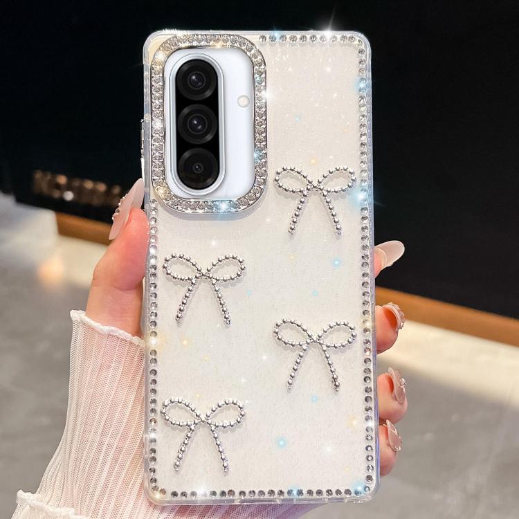 Diamond Glitter Bow-knot Four-Corner Shockproof Phone Case, For Samsung Galaxy S26+ 5G, For Samsung Galaxy S26 Ultra 5G, For Samsung Galaxy S26 5G, For Samsung Galaxy A07 5G, For Samsung Galaxy A17 5G, For Samsung Galaxy A56 5G, For Samsung Galaxy A26 ...
