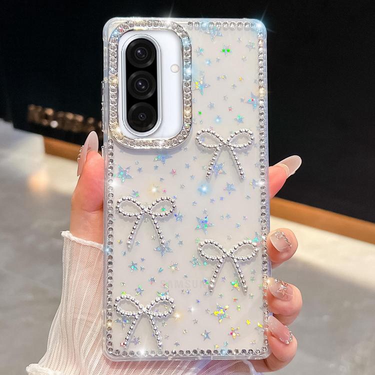 Diamond Glitter Bow-knot Four-Corner Shockproof Phone Case, For Samsung Galaxy S26+ 5G, For Samsung Galaxy S26 Ultra 5G, For Samsung Galaxy S26 5G, For Samsung Galaxy A07 5G, For Samsung Galaxy A17 5G, For Samsung Galaxy A56 5G, For Samsung Galaxy A26 ...