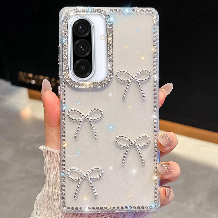 Diamond Glitter Bow-knot Four-Corner Shockproof Phone Case, For Samsung Galaxy S26+ 5G, For Samsung Galaxy S26 Ultra 5G, For Samsung Galaxy S26 5G, For Samsung Galaxy A07 5G, For Samsung Galaxy A17 5G, For Samsung Galaxy A56 5G, For Samsung Galaxy A26 ...