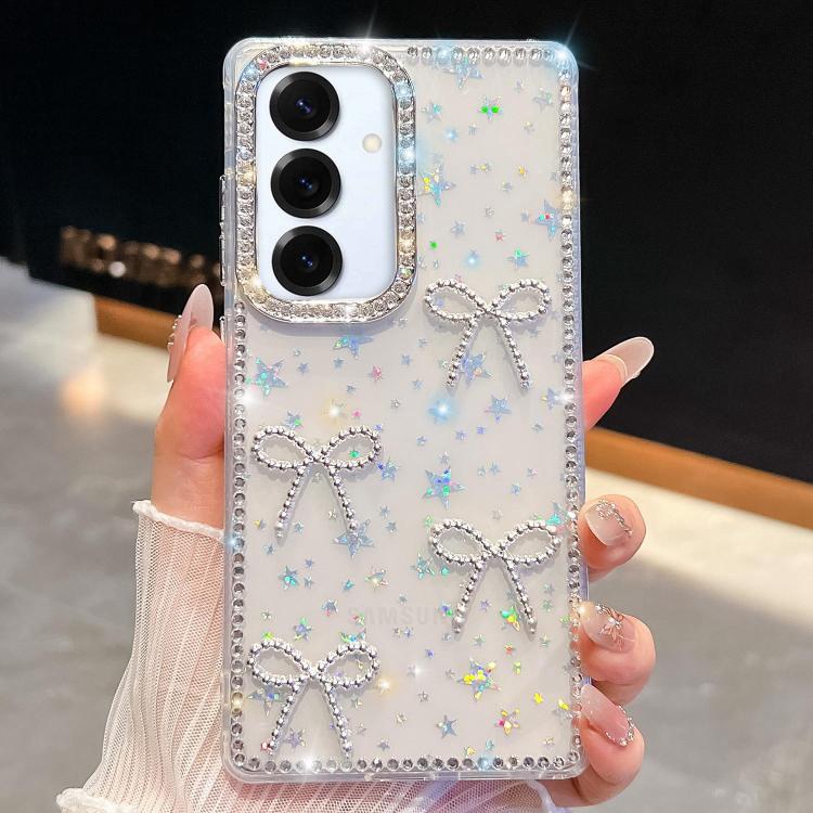 Diamond Glitter Bow-knot Four-Corner Shockproof Phone Case, For Samsung Galaxy S25 5G, For Samsung Galaxy S25+ 5G, For Samsung Galaxy S25 Ultra 5G, For Samsung Galaxy A16 5G, For Samsung Galaxy S24 FE 5G, For Samsung Galaxy A15 5G                      ...