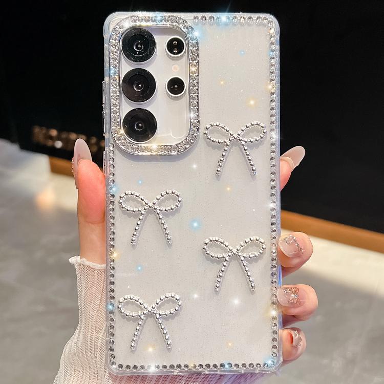 Diamond Glitter Bow-knot Four-Corner Shockproof Phone Case, For Samsung Galaxy S25 5G, For Samsung Galaxy S25+ 5G, For Samsung Galaxy S25 Ultra 5G, For Samsung Galaxy A16 5G, For Samsung Galaxy S24 FE 5G, For Samsung Galaxy A15 5G                      ...