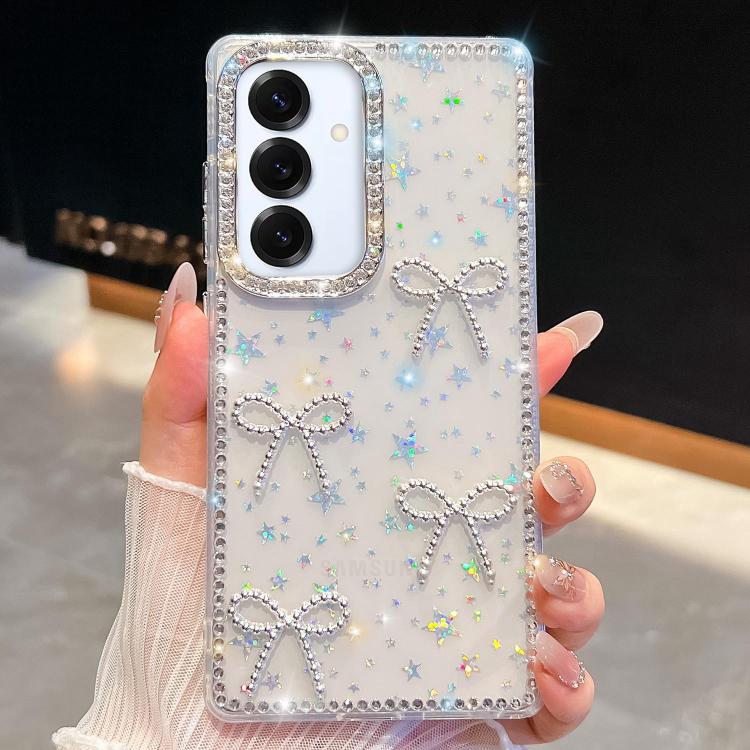 Diamond Glitter Bow-knot Four-Corner Shockproof Phone Case, For Samsung Galaxy S25 5G, For Samsung Galaxy S25+ 5G, For Samsung Galaxy S25 Ultra 5G, For Samsung Galaxy A16 5G, For Samsung Galaxy S24 FE 5G, For Samsung Galaxy A15 5G                      ...