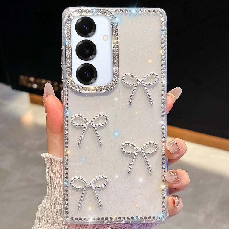 Diamond Glitter Bow-knot Four-Corner Shockproof Phone Case, For Samsung Galaxy S25 5G, For Samsung Galaxy S25+ 5G, For Samsung Galaxy S25 Ultra 5G, For Samsung Galaxy A16 5G, For Samsung Galaxy S24 FE 5G, For Samsung Galaxy A15 5G                      ...