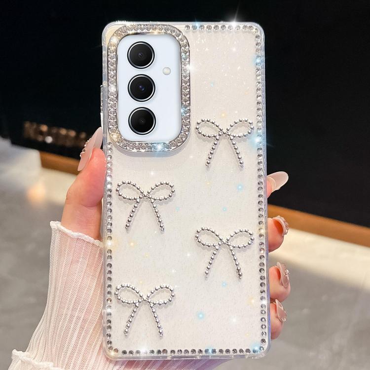Diamond Glitter Bow-knot Four-Corner Shockproof Phone Case, For Samsung Galaxy S25 5G, For Samsung Galaxy S25+ 5G, For Samsung Galaxy S25 Ultra 5G, For Samsung Galaxy A16 5G, For Samsung Galaxy S24 FE 5G, For Samsung Galaxy A15 5G                      ...