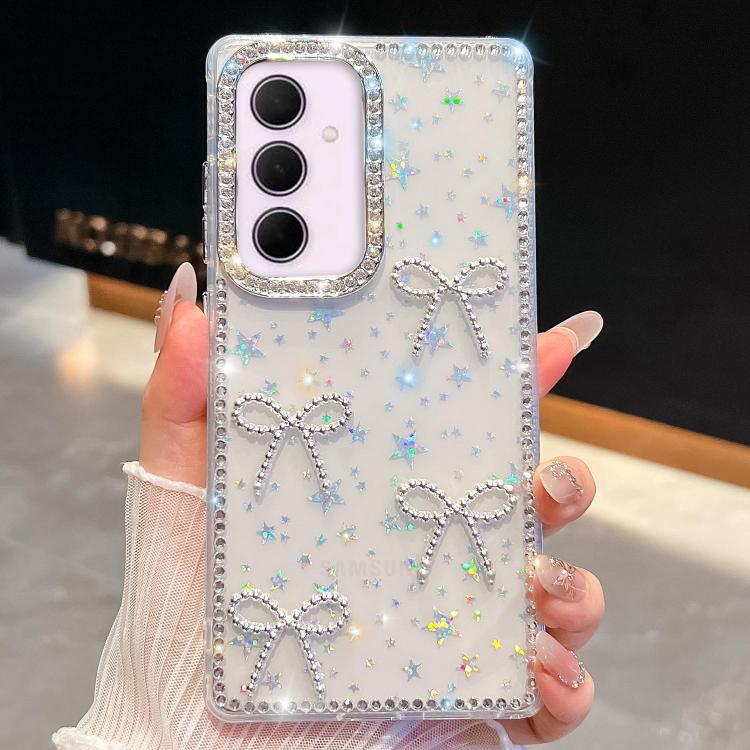 Diamond Glitter Bow-knot Four-Corner Shockproof Phone Case, For Samsung Galaxy S25 5G, For Samsung Galaxy S25+ 5G, For Samsung Galaxy S25 Ultra 5G, For Samsung Galaxy A16 5G, For Samsung Galaxy S24 FE 5G, For Samsung Galaxy A15 5G                      ...