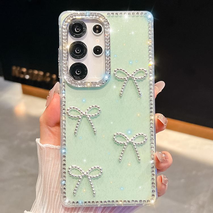 Diamond Glitter Bow-knot Four-Corner Shockproof Phone Case, For Samsung Galaxy S24 Ultra 5G, For Samsung Galaxy S24+ 5G, For Samsung Galaxy S24 5G, For Samsung Galaxy S23 Ultra 5G