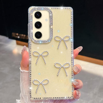Diamond Glitter Bow-knot Four-Corner Shockproof Phone Case, For Samsung Galaxy S24 Ultra 5G, For Samsung Galaxy S24+ 5G, For Samsung Galaxy S24 5G, For Samsung Galaxy S23 Ultra 5G