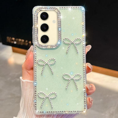 Diamond Glitter Bow-knot Four-Corner Shockproof Phone Case, For Samsung Galaxy S24 Ultra 5G, For Samsung Galaxy S24+ 5G, For Samsung Galaxy S24 5G, For Samsung Galaxy S23 Ultra 5G