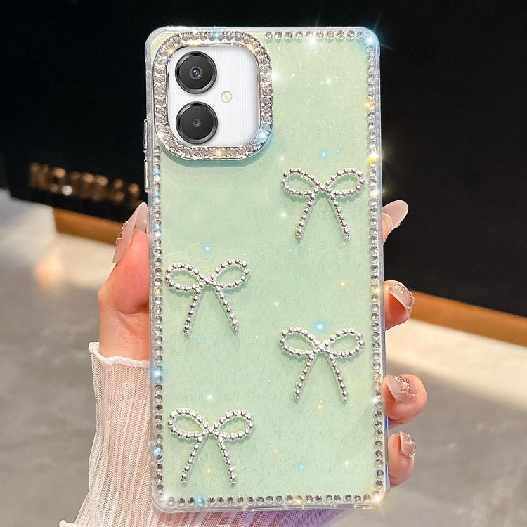 Diamond Glitter Bow-knot Four-Corner Shockproof Phone Case, For Samsung Galaxy S26+ 5G, For Samsung Galaxy S26 Ultra 5G, For Samsung Galaxy S26 5G, For Samsung Galaxy A07 5G, For Samsung Galaxy A17 5G, For Samsung Galaxy A56 5G, For Samsung Galaxy A26 ...