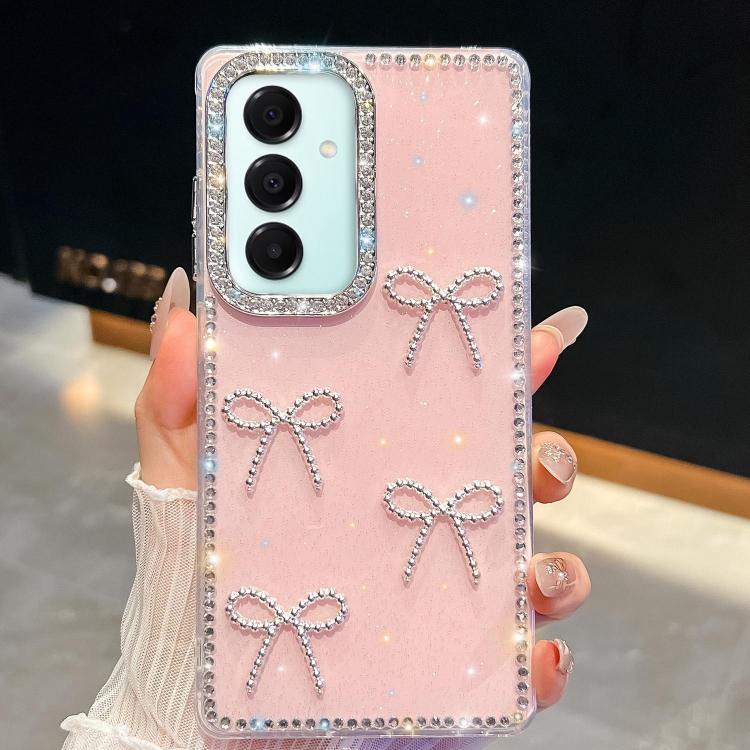 Diamond Glitter Bow-knot Four-Corner Shockproof Phone Case, For Samsung Galaxy S26+ 5G, For Samsung Galaxy S26 Ultra 5G, For Samsung Galaxy S26 5G, For Samsung Galaxy A07 5G, For Samsung Galaxy A17 5G, For Samsung Galaxy A56 5G, For Samsung Galaxy A26 ...