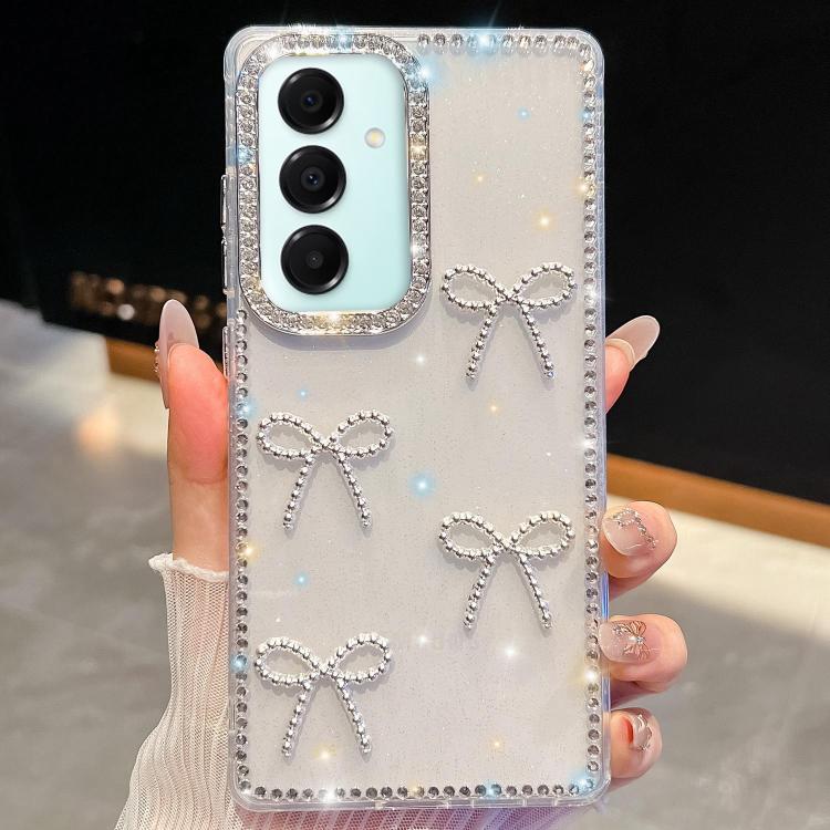 Diamond Glitter Bow-knot Four-Corner Shockproof Phone Case, For Samsung Galaxy S26+ 5G, For Samsung Galaxy S26 Ultra 5G, For Samsung Galaxy S26 5G, For Samsung Galaxy A07 5G, For Samsung Galaxy A17 5G, For Samsung Galaxy A56 5G, For Samsung Galaxy A26 ...