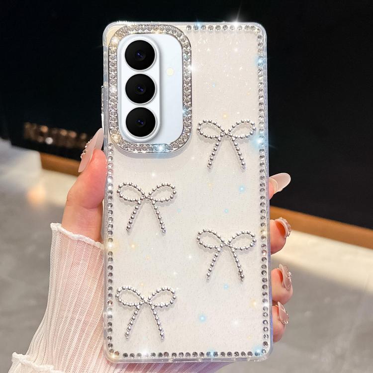 Diamond Glitter Bow-knot Four-Corner Shockproof Phone Case, For Samsung Galaxy S26+ 5G, For Samsung Galaxy S26 Ultra 5G, For Samsung Galaxy S26 5G, For Samsung Galaxy A07 5G, For Samsung Galaxy A17 5G, For Samsung Galaxy A56 5G, For Samsung Galaxy A26 ...