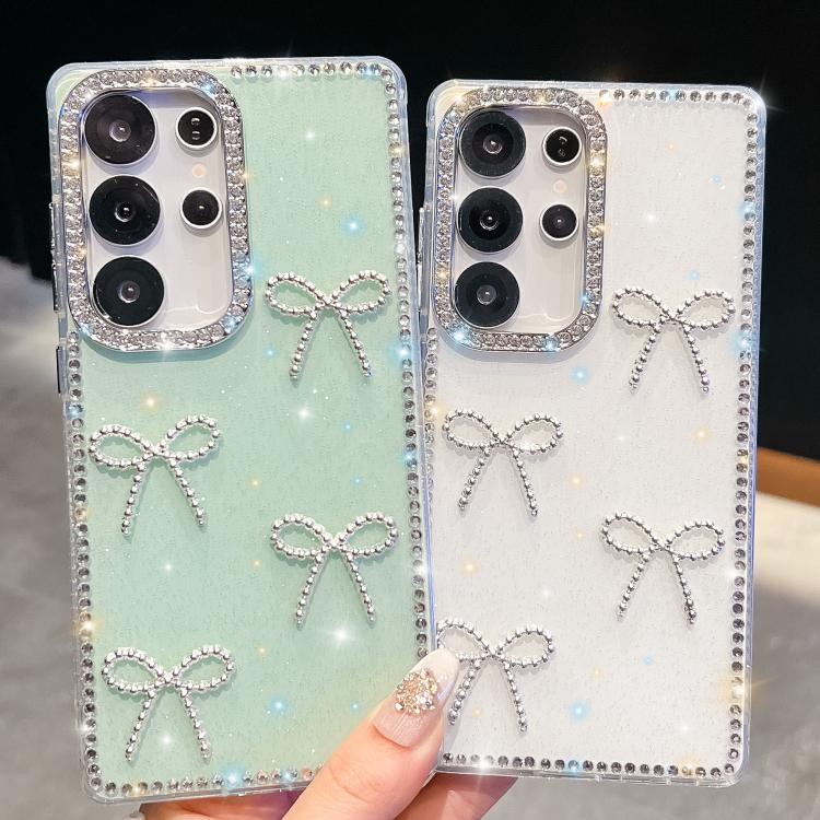 Diamond Glitter Bow-knot Four-Corner Shockproof Phone Case, For Samsung Galaxy S24 Ultra 5G, For Samsung Galaxy S24+ 5G, For Samsung Galaxy S24 5G, For Samsung Galaxy S23 Ultra 5G