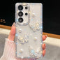 Diamond Glitter Pearl Butterfly Four-Corner Shockproof Phone Case, For Samsung Galaxy S24 Ultra 5G, For Samsung Galaxy S24+ 5G, For Samsung Galaxy S24 5G, For Samsung Galaxy S23 Ultra 5G