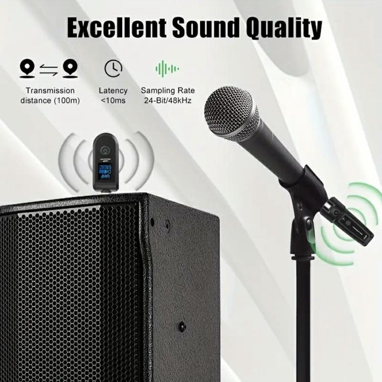 K1 For Handheld Dynamic Mic Wired to Wireless Microphone Converter, 2 Transmitter + 1 Receiver