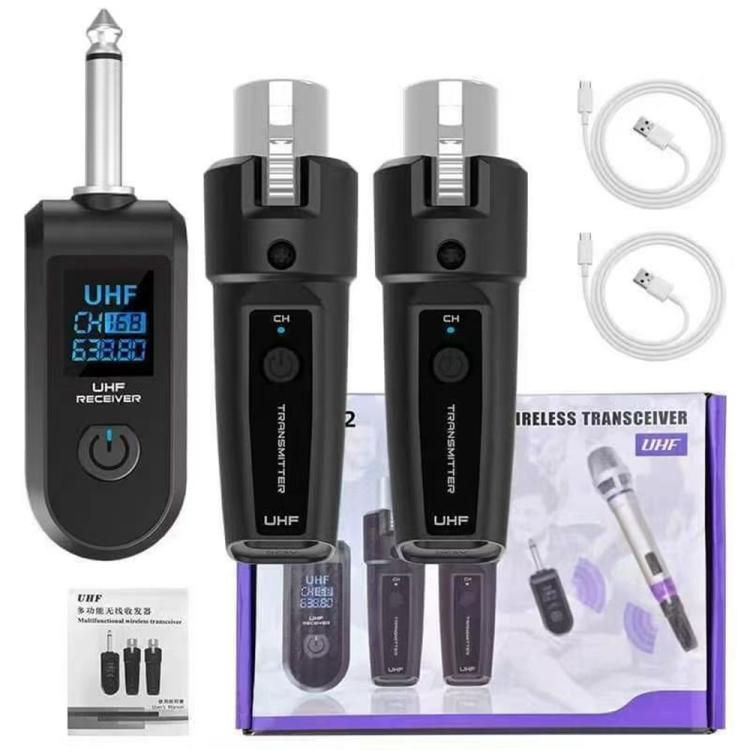 K1 For Handheld Dynamic Mic Wired to Wireless Microphone Converter, 2 Transmitter + 1 Receiver