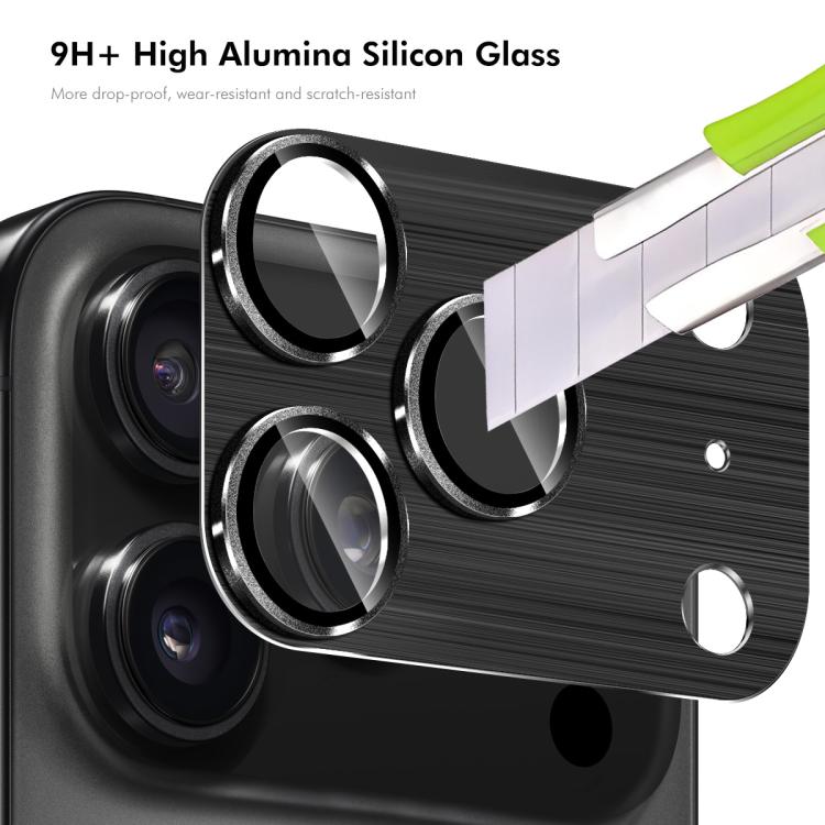 ENKAY Anti-reflection Camera Lens Brushed Aluminium Alloy Tempered Glass Film