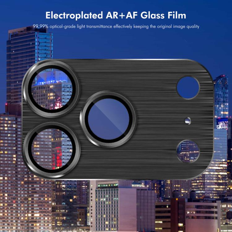 ENKAY Anti-reflection Camera Lens Brushed Aluminium Alloy Tempered Glass Film