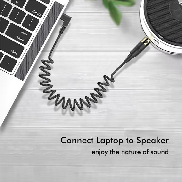 JUNSUNMAY 3.5mm Stereo Male to 3 Pin XLR Female Mixer Spring Extension Adapter Cable, Length: 0.5m