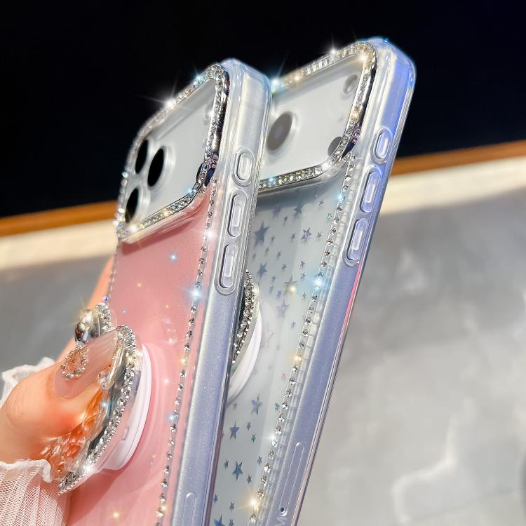 Diamond Glitter Gemstone Heart Holder Phone Case