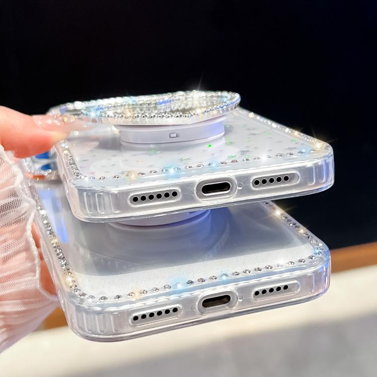 Diamond Glitter Mirror Heart Holder Phone Case