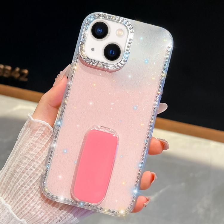 Rhinestone Glitter TPU 4-corners Anti-fall Phone Case with Holder