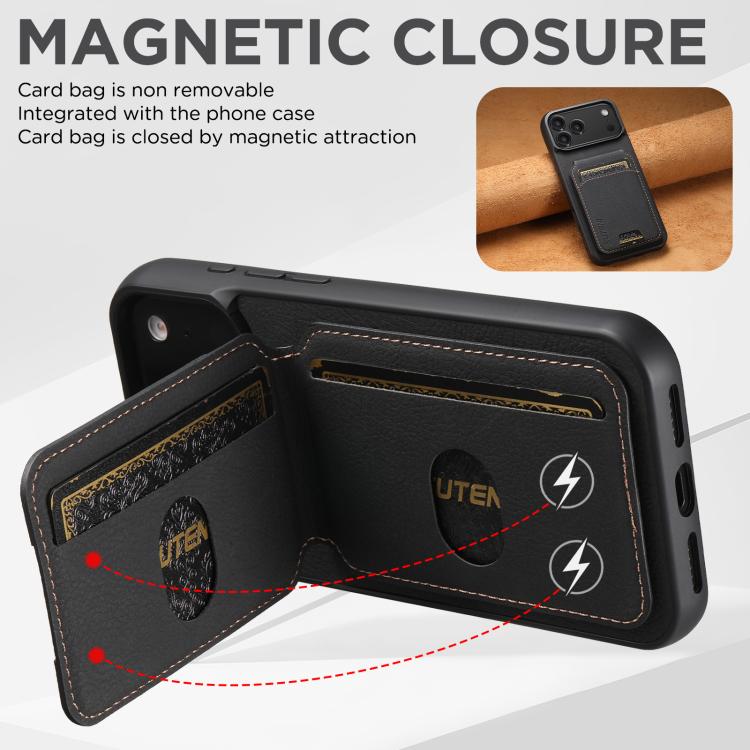 Suteni H02 Litchi Leather Card Wallet Stand Back Phone Case