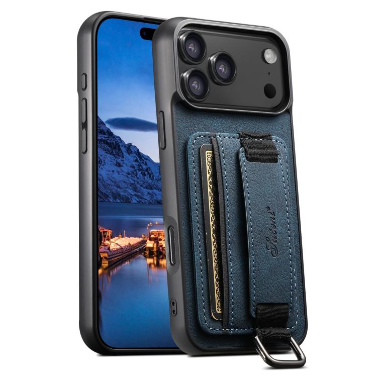 Suteni H13 Litchi Leather Wrist Strap Wallet Back Phone Case