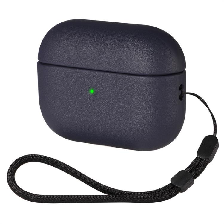 Simple Solid Color Soft Leather Texture TPU Earphone Protective Cover with Strap