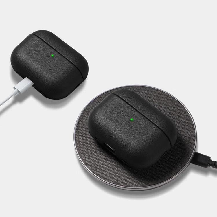 Simple Solid Color Soft Leather Texture TPU Earphone Protective Cover with Strap