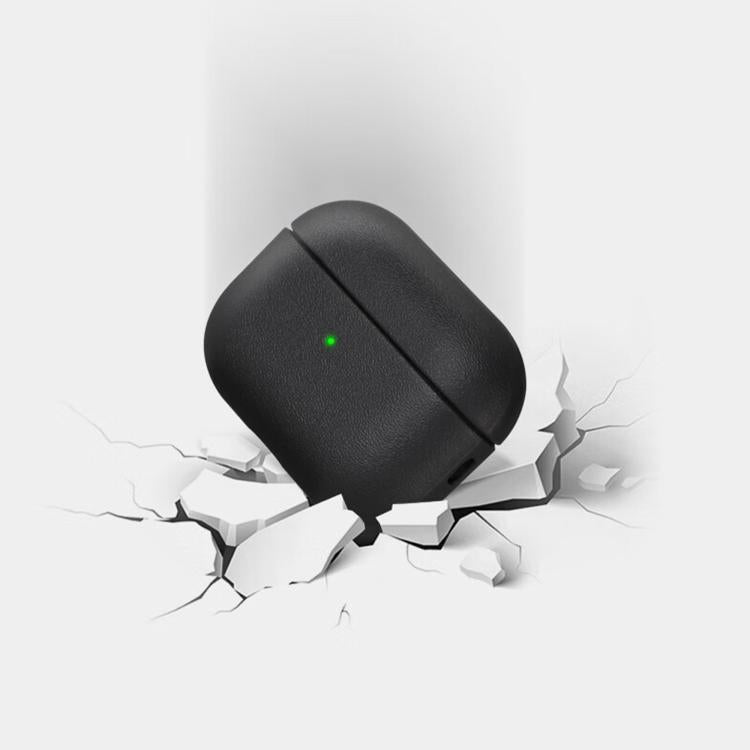 Simple Solid Color Soft Leather Texture TPU Earphone Protective Cover with Strap