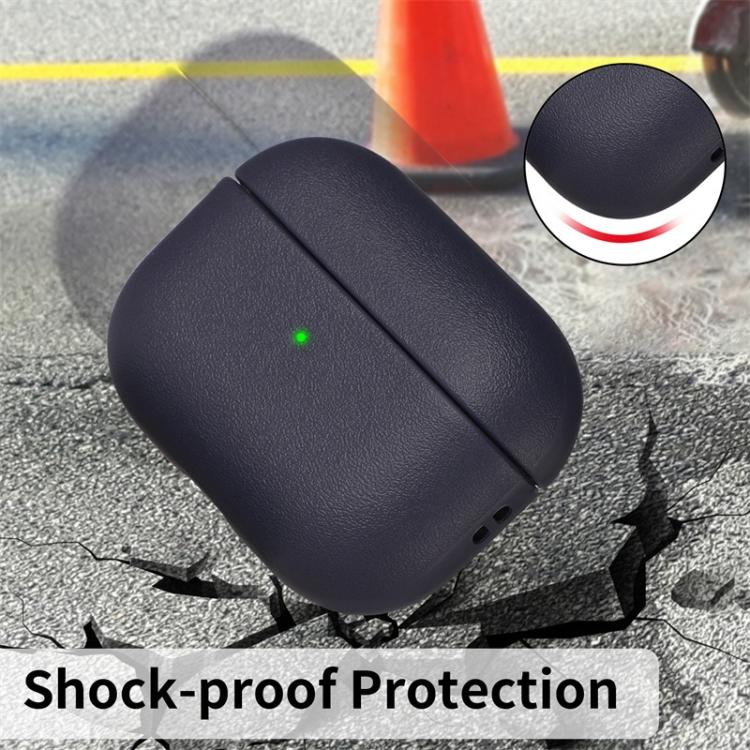 Simple Solid Color Soft Leather Texture TPU Earphone Protective Cover with Strap