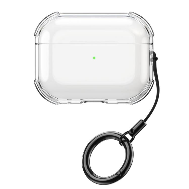 Simple Transparent Soft Shell TPU Earphone Protective Cover  with Ring Rope