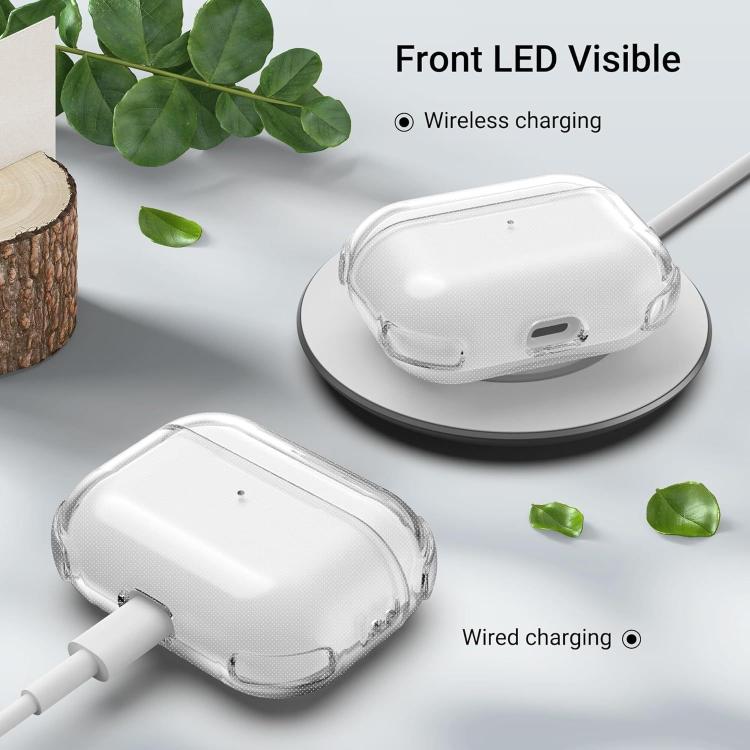 Simple Transparent Soft Shell TPU Earphone Protective Cover  with Ring Rope