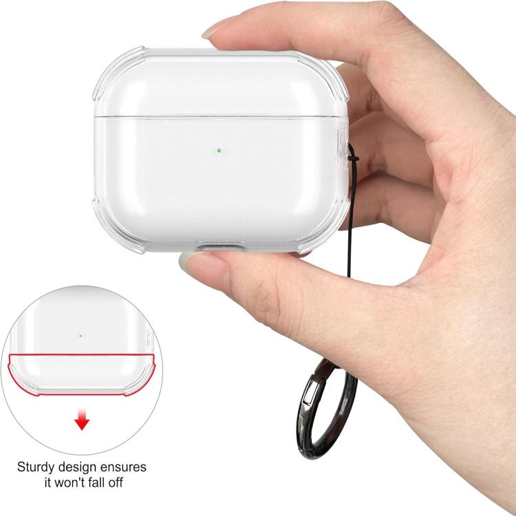 Simple Transparent Soft Shell TPU Earphone Protective Cover  with Ring Rope
