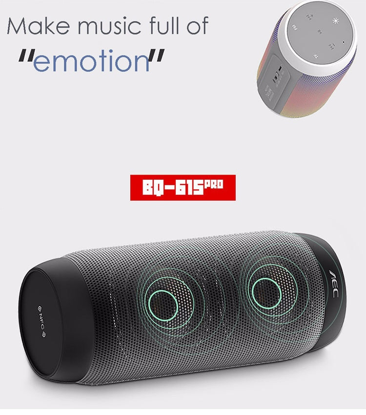 BQ615 PRO Colorful LED Wireless HiFi Stereo Speaker, Combines Bluetooth + TF card player + FM radio + AUX + NFC