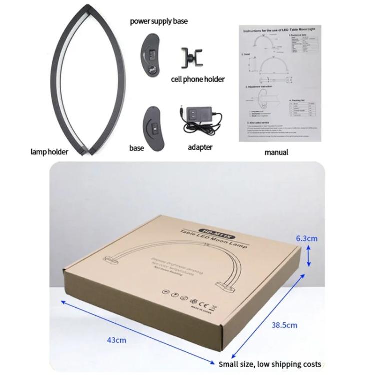HD-M11X 28 inch LED Light Semi-Circular Desktop Beauty Lamp Fill Light For Tattoo / Nail Art