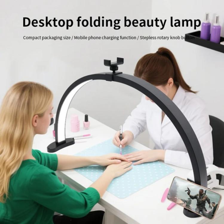 HD-M11X 28 inch LED Light Semi-Circular Desktop Beauty Lamp Fill Light For Tattoo / Nail Art