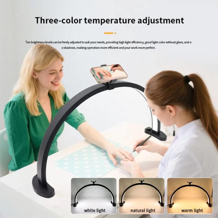 HD-M11X 28 inch LED Light Semi-Circular Desktop Beauty Lamp Fill Light For Tattoo / Nail Art
