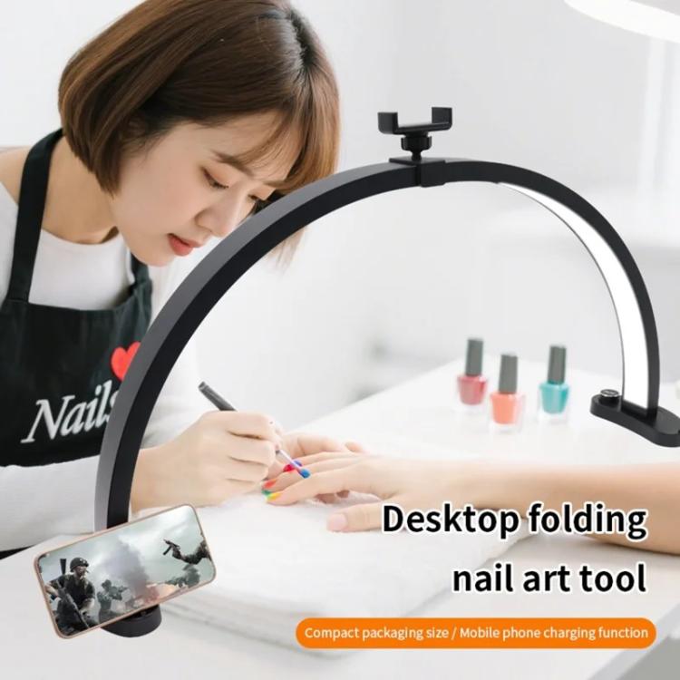 HD-M11X 28 inch LED Light Semi-Circular Desktop Beauty Lamp Fill Light For Tattoo / Nail Art