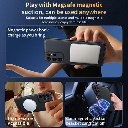 Plain Leather MagSafe Shockproof Phone Case, For Samsung Galaxy S23 Ultra 5G, For Samsung Galaxy S23+ 5G, For Samsung Galaxy S23 5G