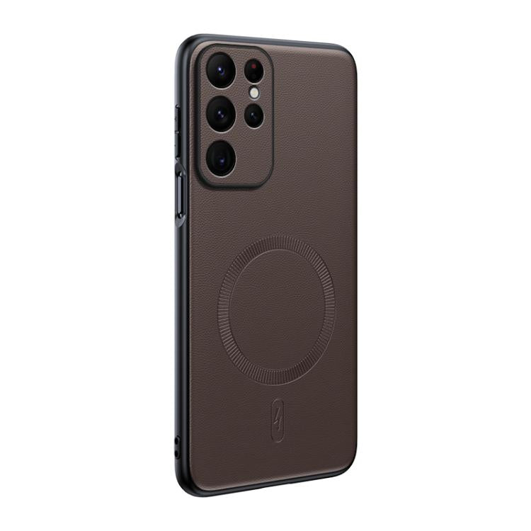 Plain Leather MagSafe Shockproof Phone Case, For Samsung Galaxy S26+ 5G, For Samsung Galaxy S26 Ultra 5G, For Samsung Galaxy S26 5G, For Samsung Galaxy S25 Edge 5G, For Samsung Galaxy S25 5G, For Samsung Galaxy S25+ 5G, For Samsung Galaxy S25 Ultra 5G ...