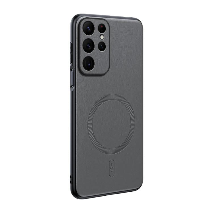 Plain Leather MagSafe Shockproof Phone Case, For Samsung Galaxy S26+ 5G, For Samsung Galaxy S26 Ultra 5G, For Samsung Galaxy S26 5G, For Samsung Galaxy S25 Edge 5G, For Samsung Galaxy S25 5G, For Samsung Galaxy S25+ 5G, For Samsung Galaxy S25 Ultra 5G ...